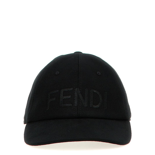 Fendi Black Cotton Cap (Baseball Hat)