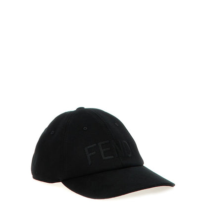 Fendi Black Cotton Cap (Baseball Hat)