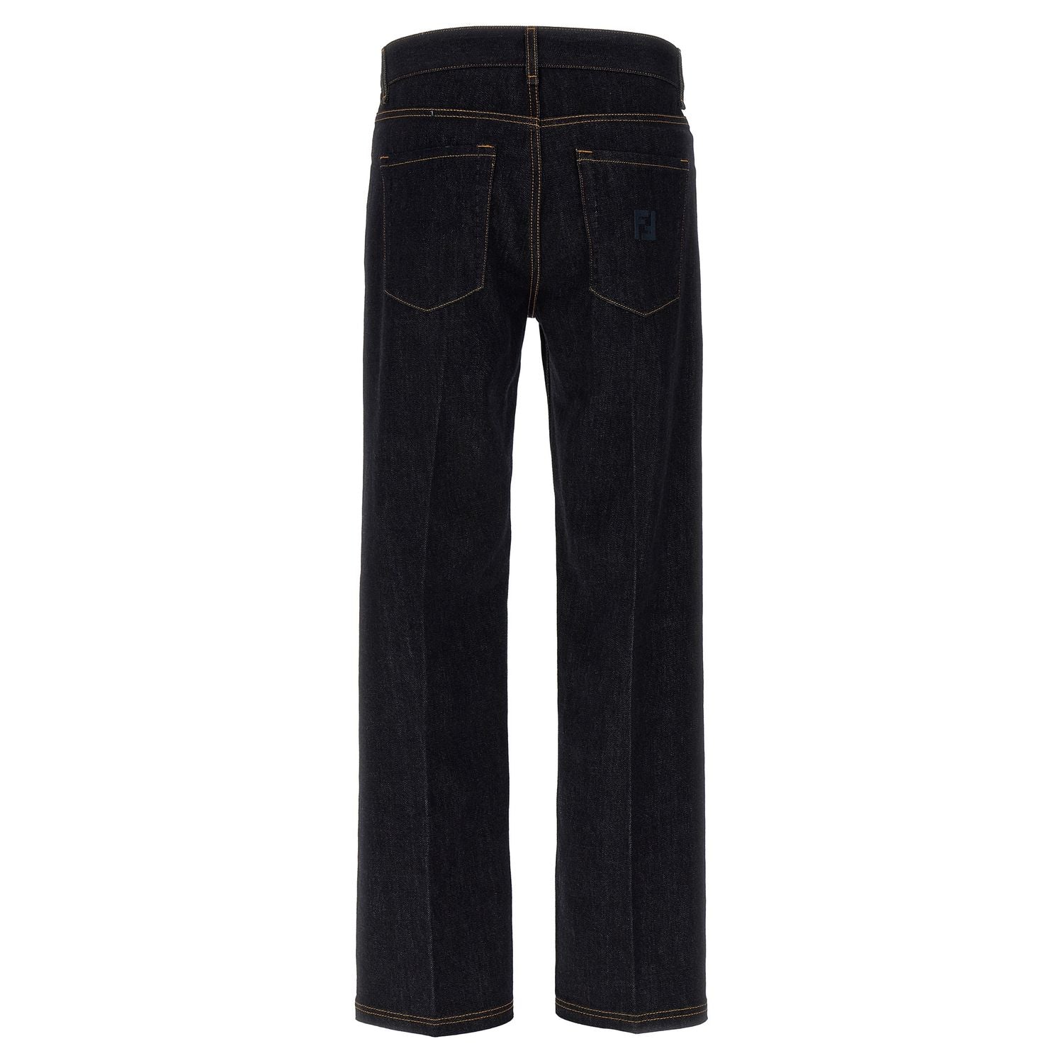 Fendi Blue Cotton Straight-Leg Jeans