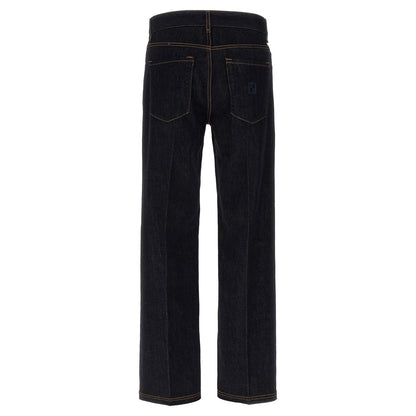 Fendi Blue Cotton Straight-Leg Jeans