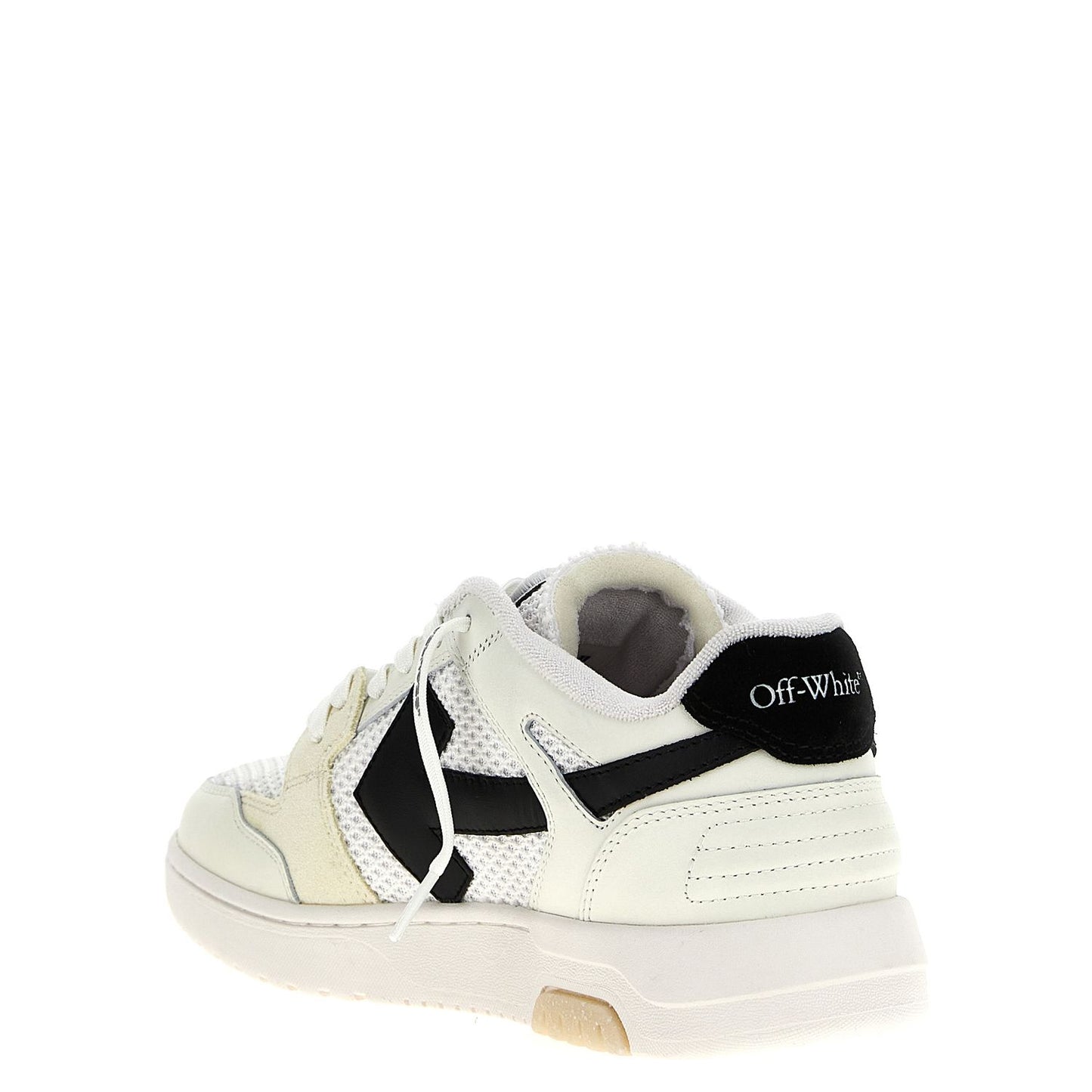 Off-White Bicolor Bovine Leather Athletic Sneakers
