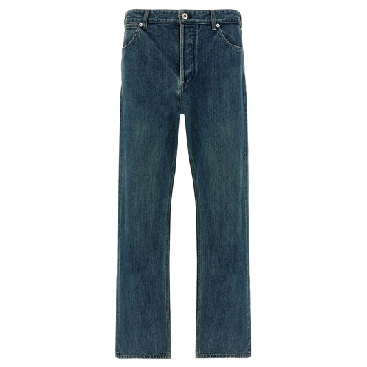 Jil Sander Blue Cotton Straight-Leg Jeans