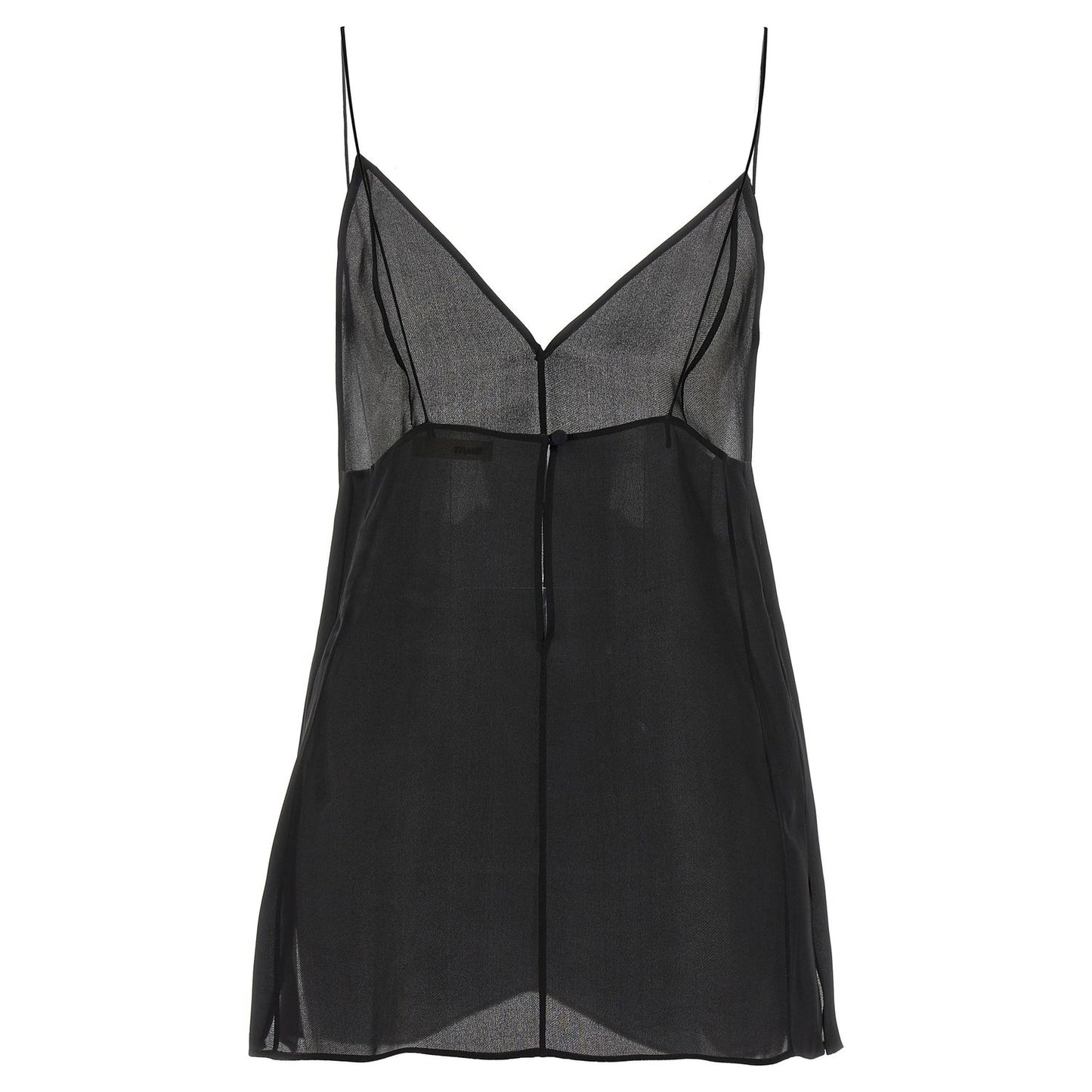 Khaite Black Silk Tank Tops