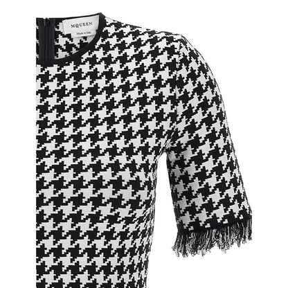 Alexander McQueen Bicolor Viscose Short Dress