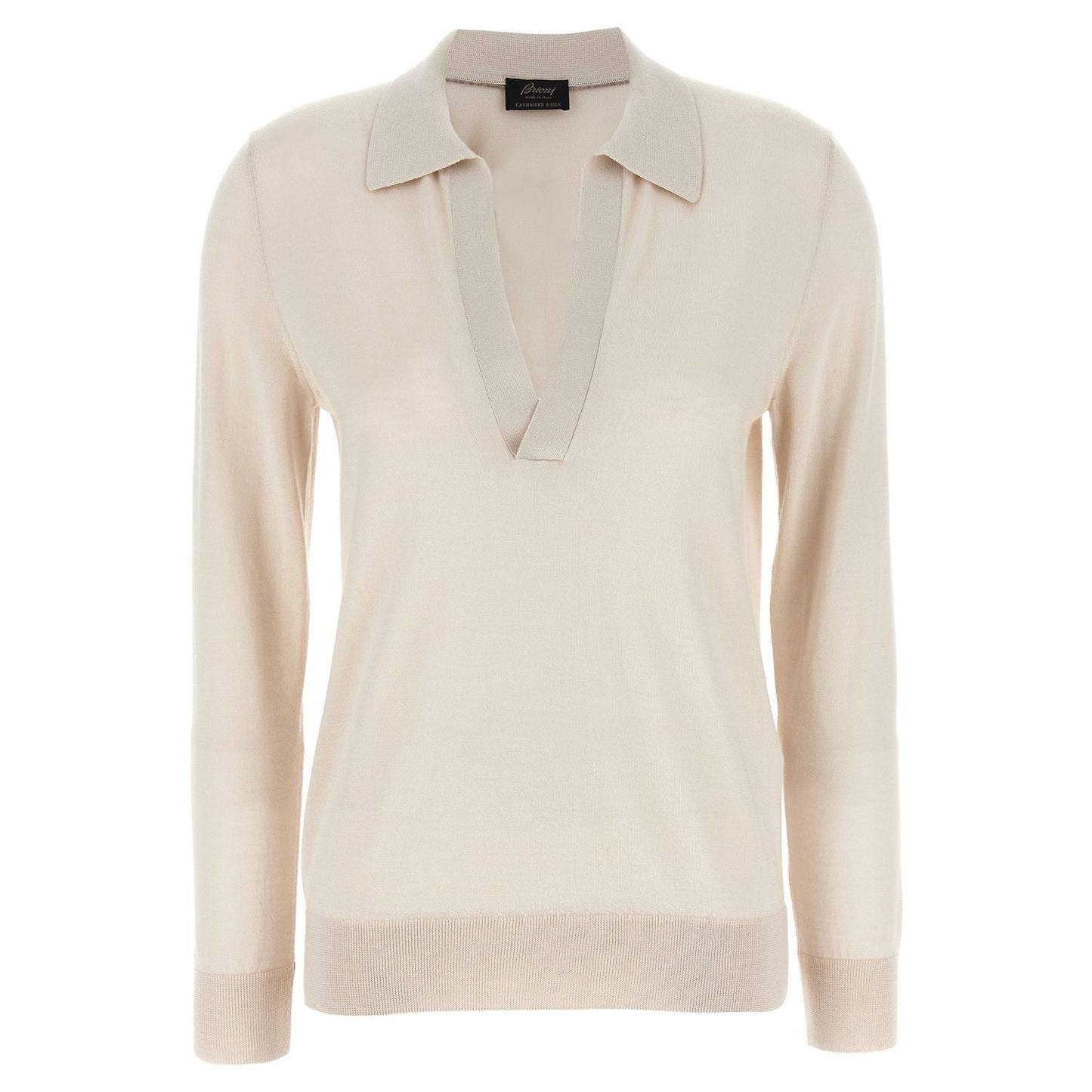 Brioni Beige Cashmere Polo Shirt