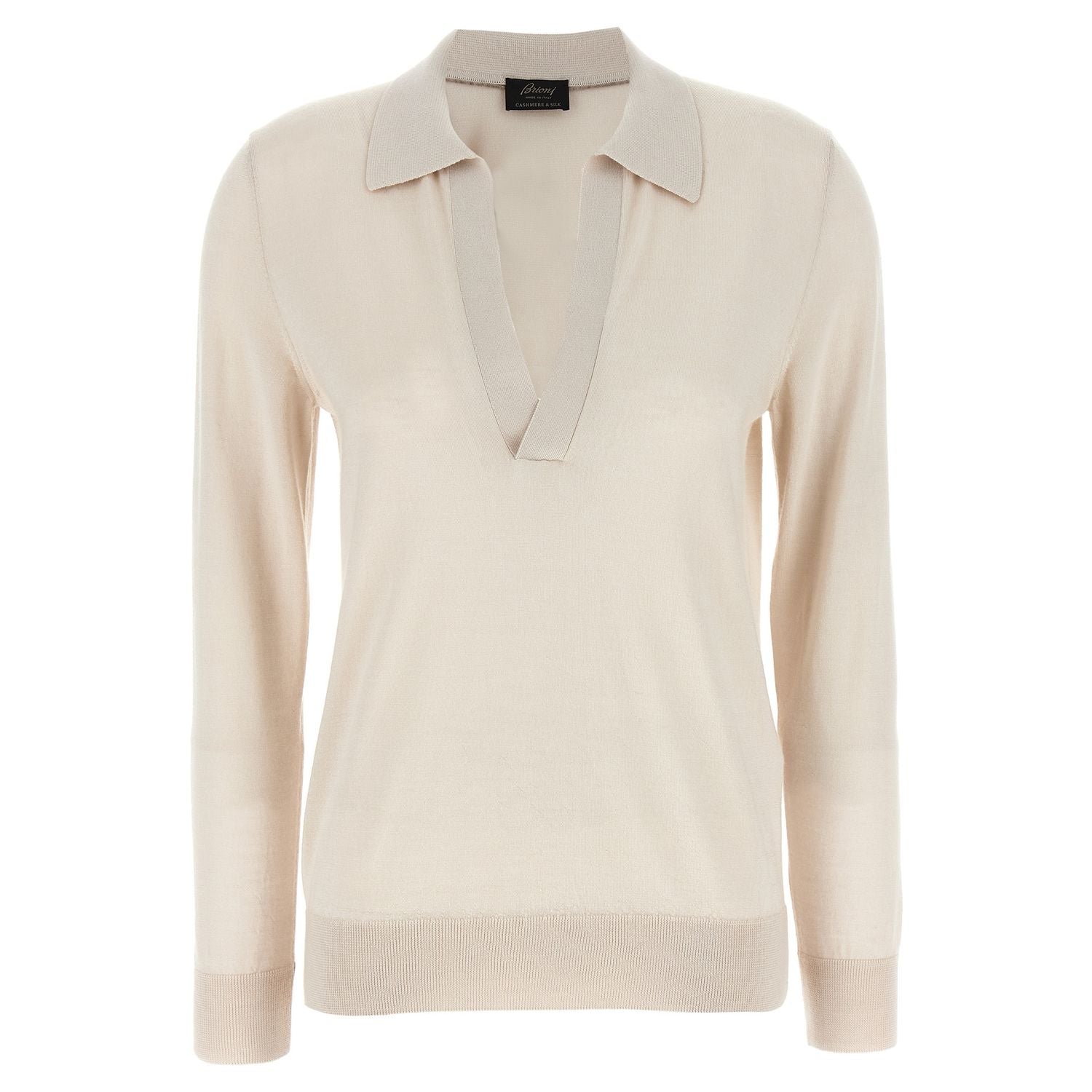 Brioni Beige Cashmere Polo Shirt