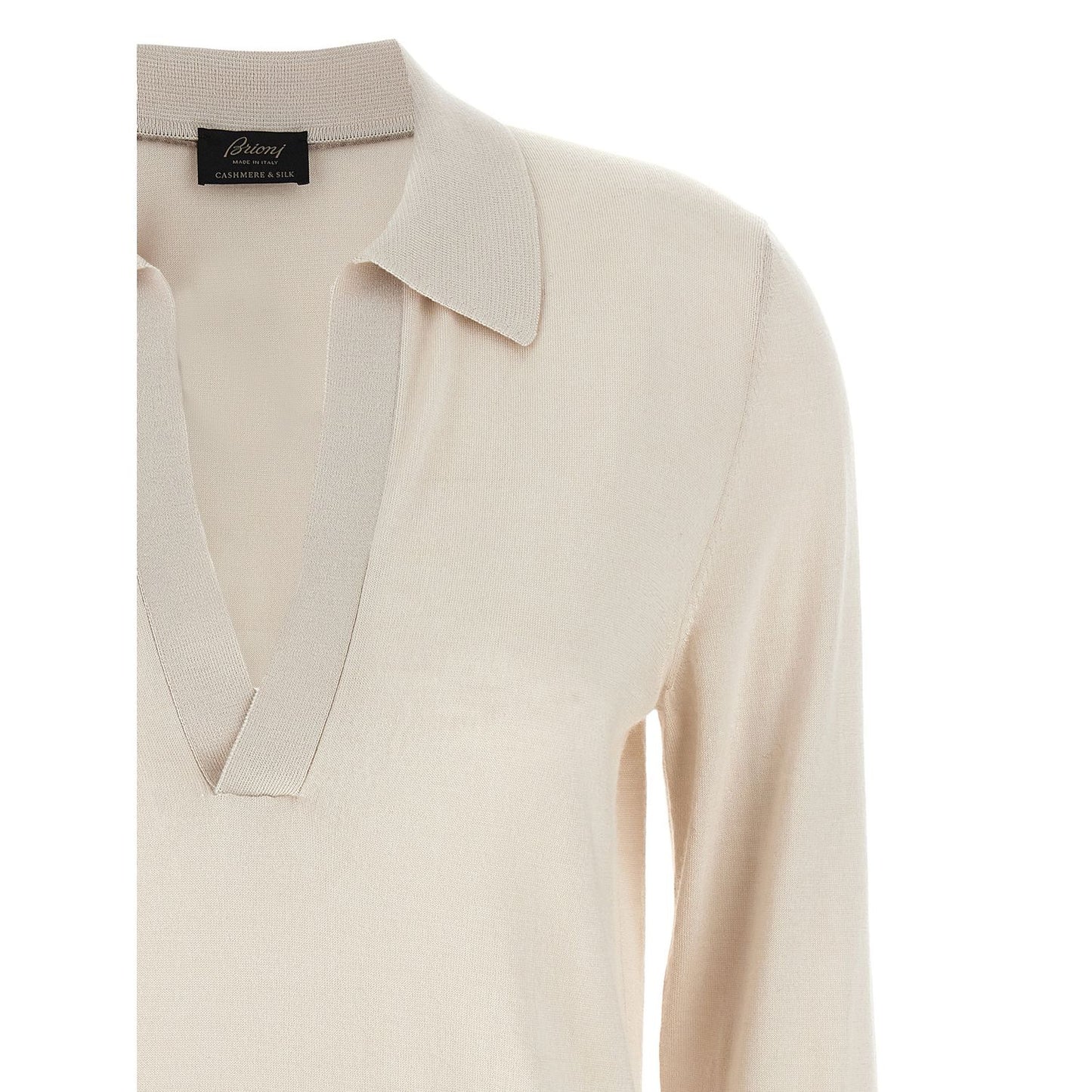 Brioni Beige Cashmere Polo Shirt