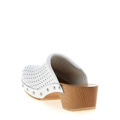 Balenciaga White Calfskin Clogs