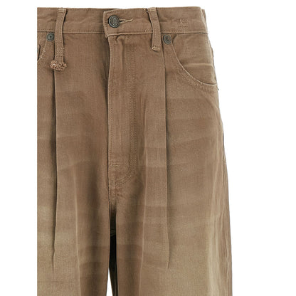 R13 Brown Cotton High-Waisted Jean