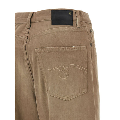 R13 Brown Cotton High-Waisted Jean