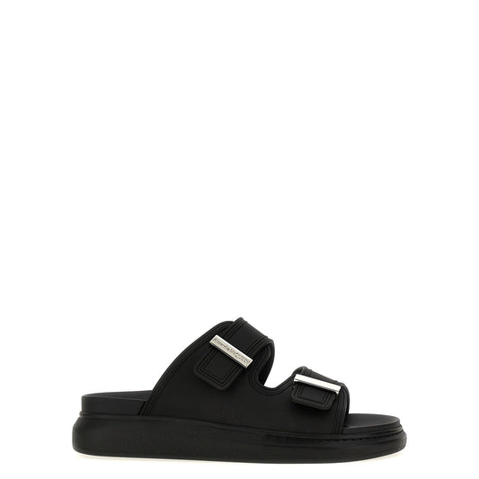 Alexander McQueen Black Rubber Slides