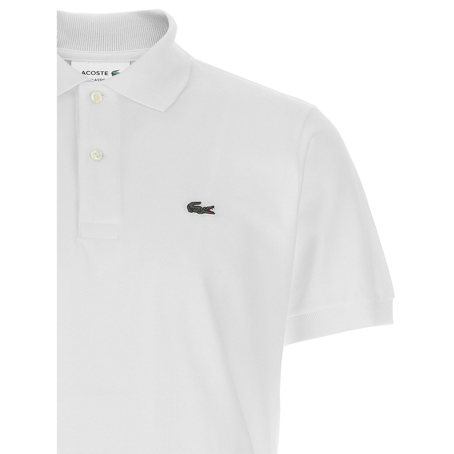 Lacoste White Cotton Polo Shirt