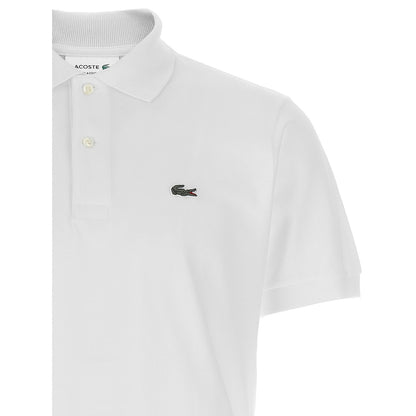 Lacoste White Cotton Polo Shirt