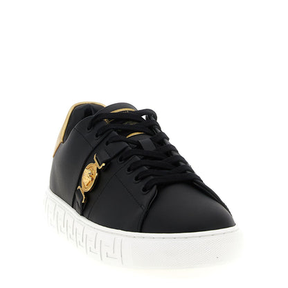 Versace Black Nylon Low Top Sneakers