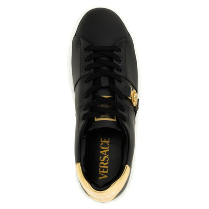 Versace Black Nylon Low Top Sneakers