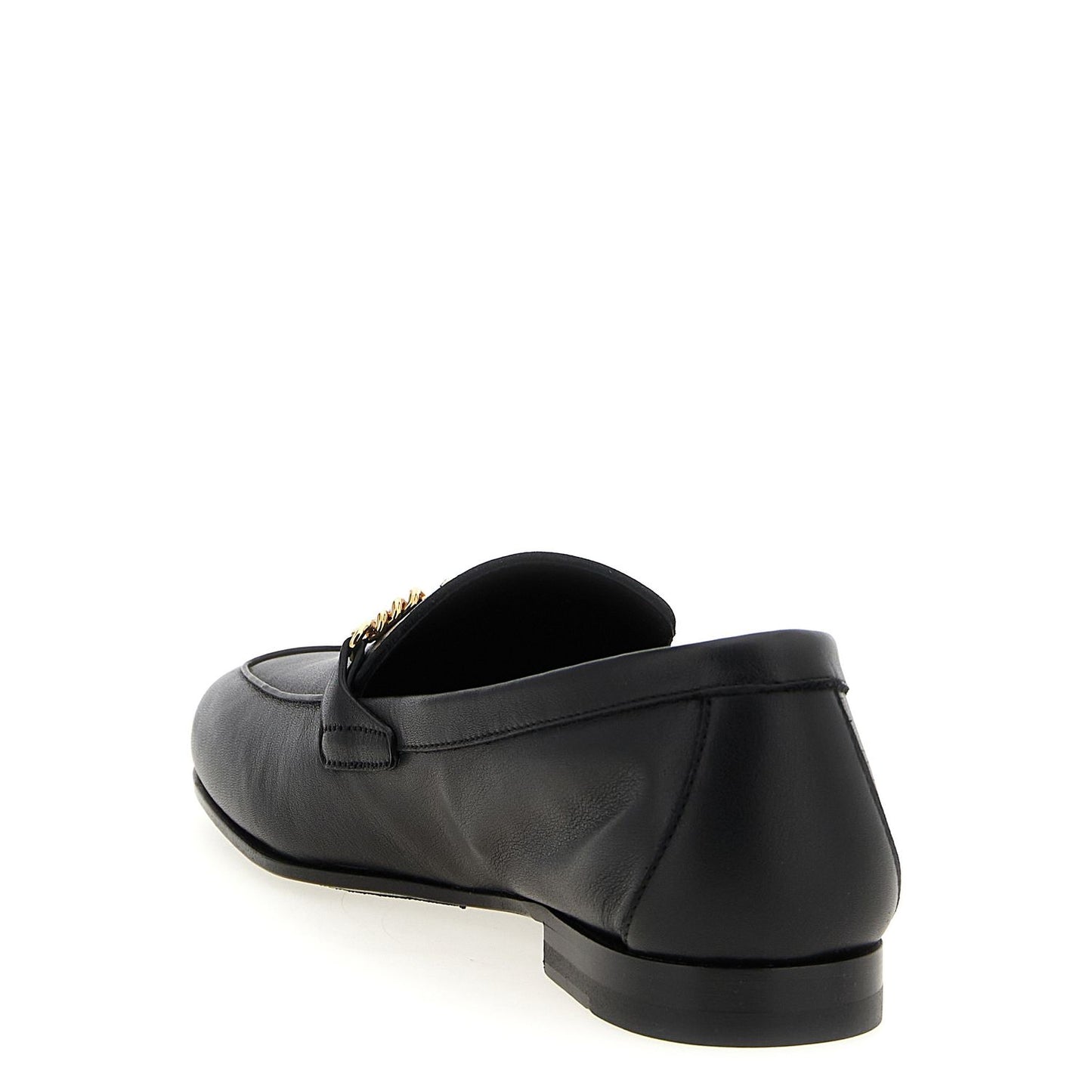 Versace Black Calfskin Slip-On Loafers