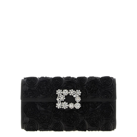 Roger Vivier Black Viscose Clutch Bag
