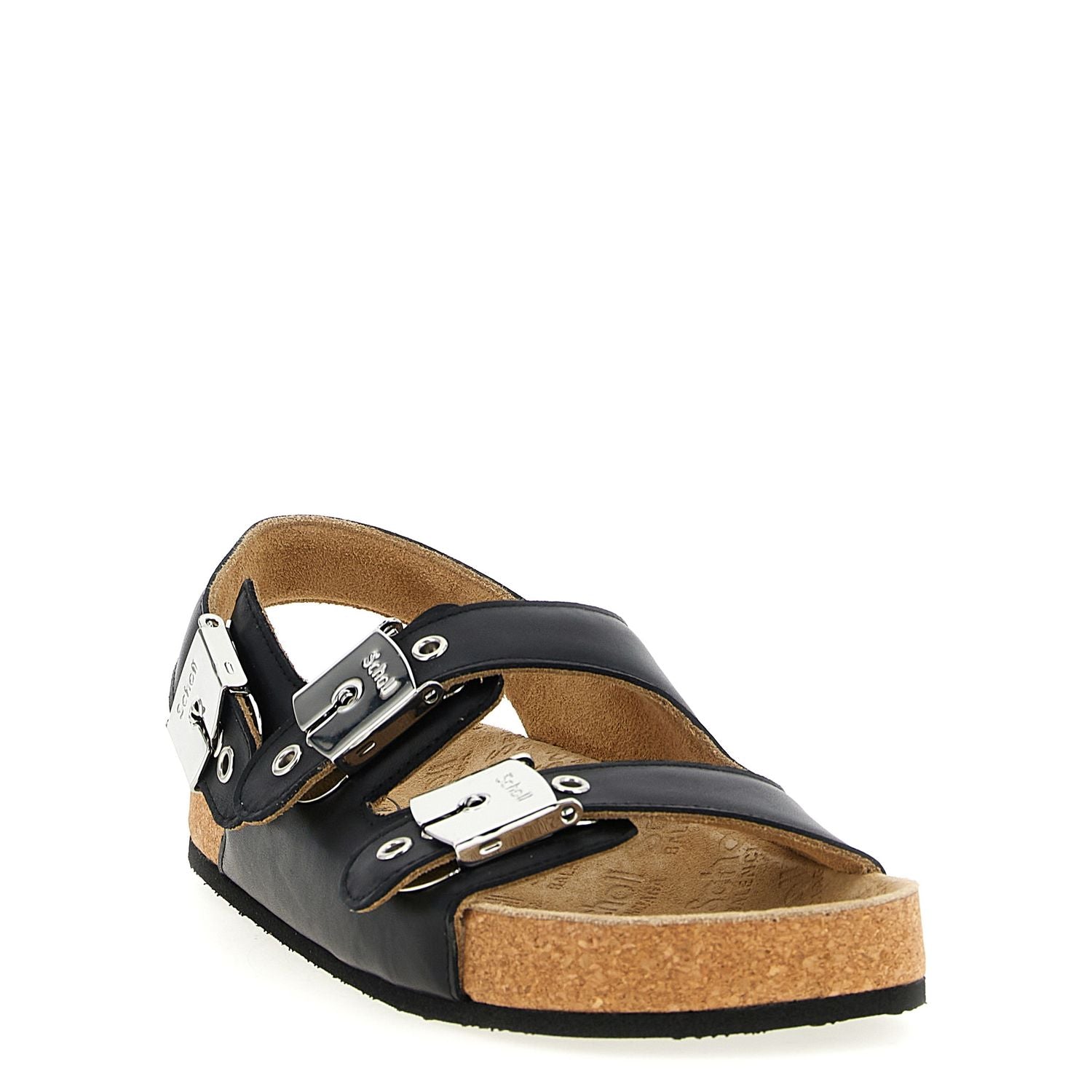 Balenciaga Black Calfskin Flat Sandals
