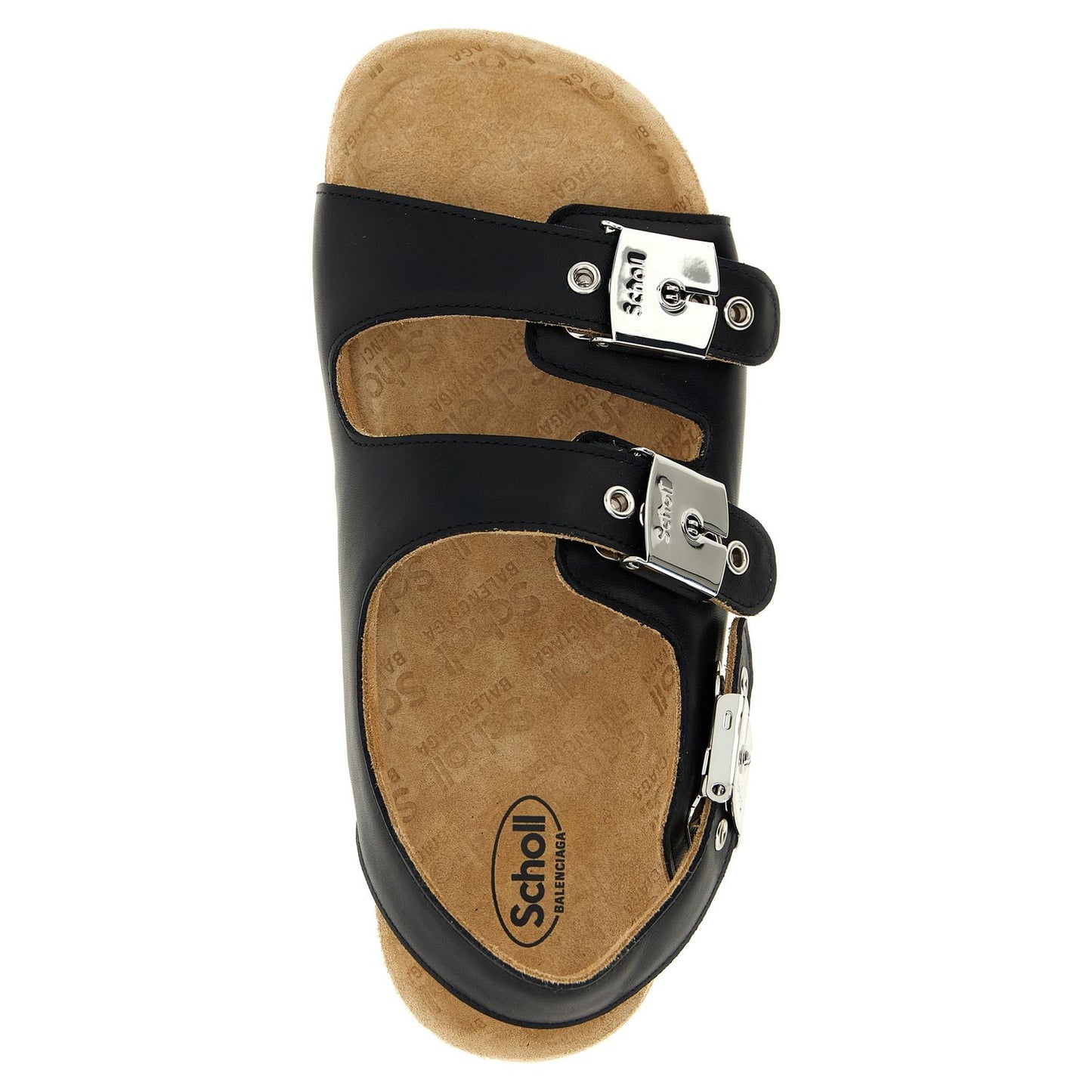 Balenciaga Black Calfskin Flat Sandals