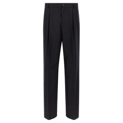 Dries Van Noten Blue Wool Dress Pants
