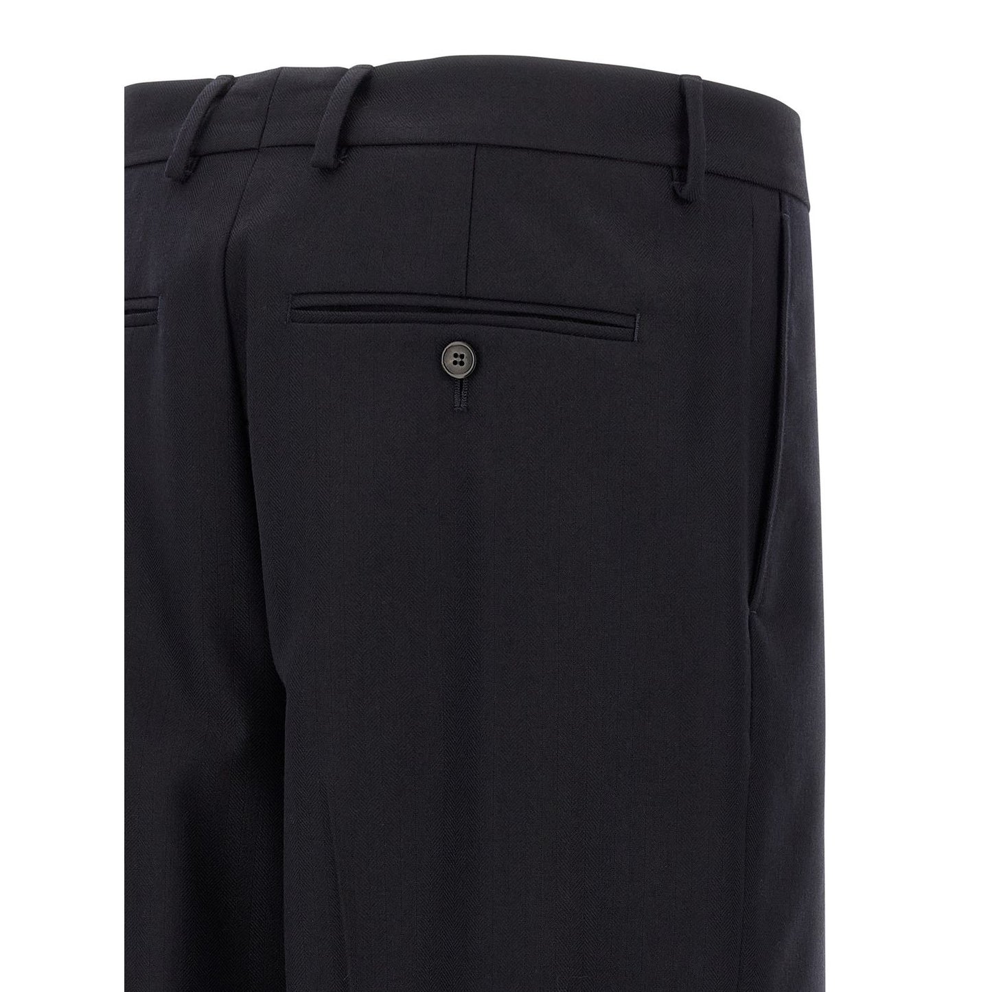 Dries Van Noten Blue Wool Dress Pants