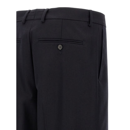 Dries Van Noten Blue Wool Dress Pants