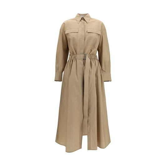 Brunello Cucinelli Beige Cotton Casual Dress