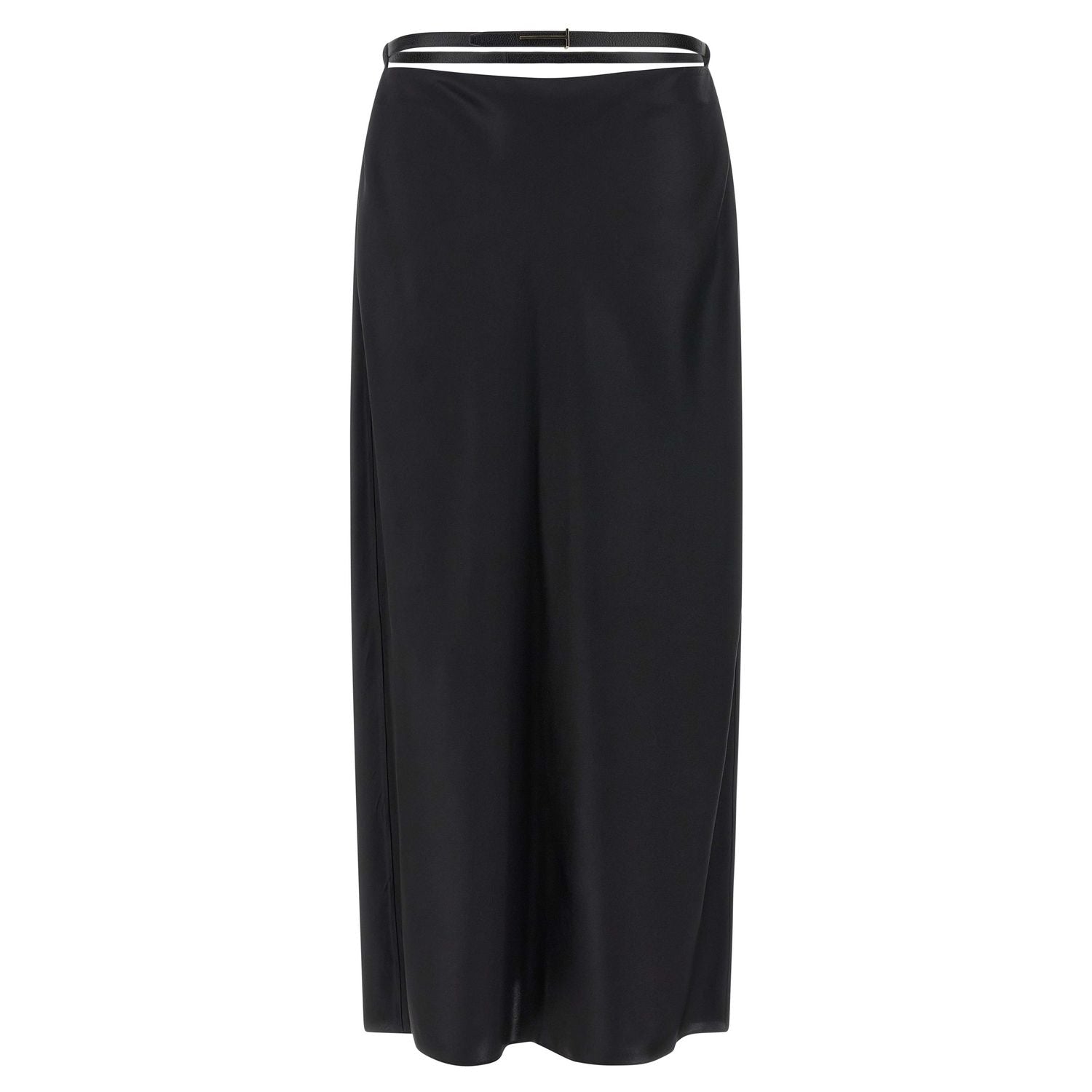 Tom Ford Black Silk Midi Skirt