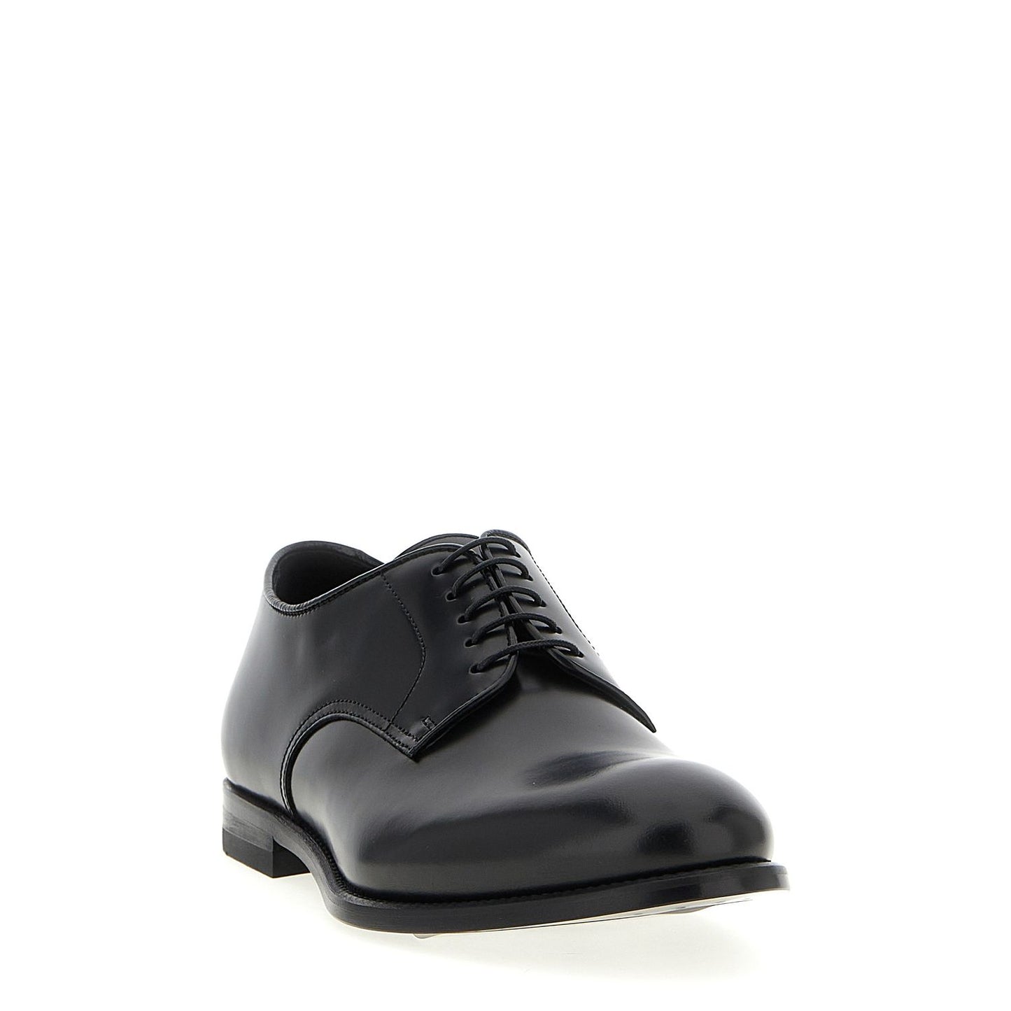 Doucal's Black Calfskin Oxfords And Derbies