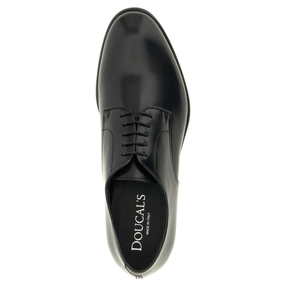 Doucal's Black Calfskin Oxfords And Derbies