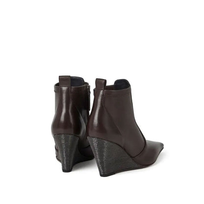 Brunello Cucinelli Brown Leather Ankle Boots