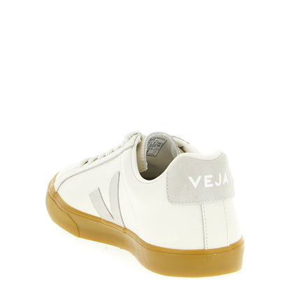 Veja Beige Calfskin Low Top Sneakers