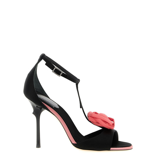 Roger Vivier Black Viscose Stiletto Heel Sandals