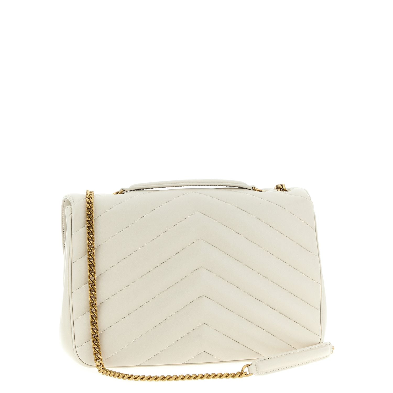Saint Laurent Beige Lamb Leather Shoulder Bag