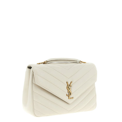 Saint Laurent Beige Lamb Leather Shoulder Bag