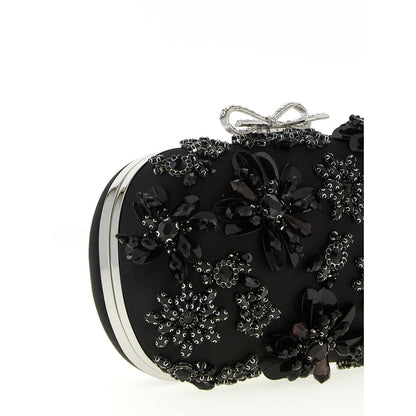 Self-Portrait Black Polyester Clutch Bag