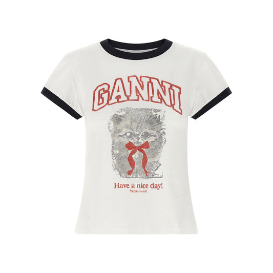 Ganni White Organic Cotton T-Shirt