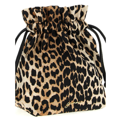 Ganni Brown Recycled Polyamide Clutch Bag