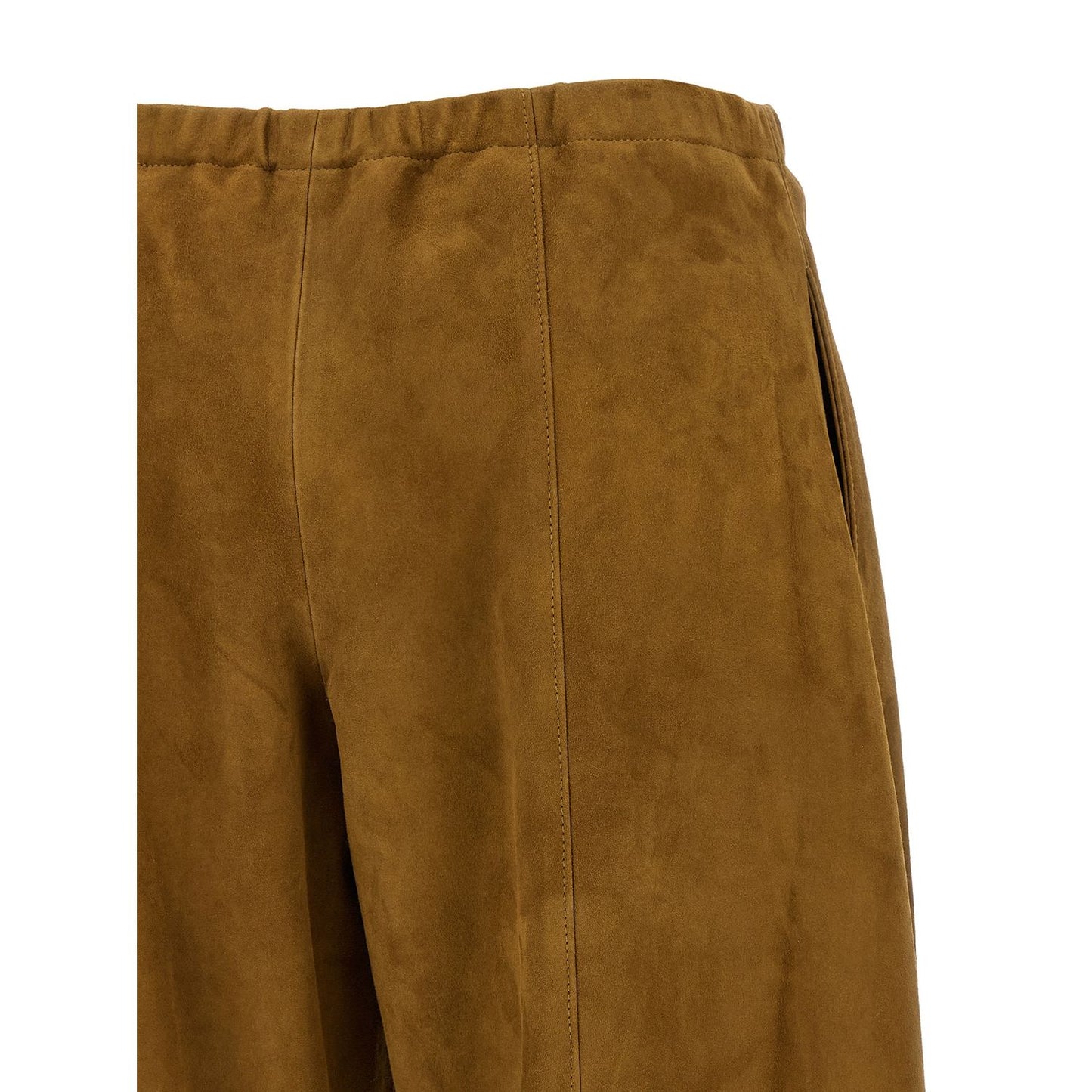 Khaite Brown Leather Pants