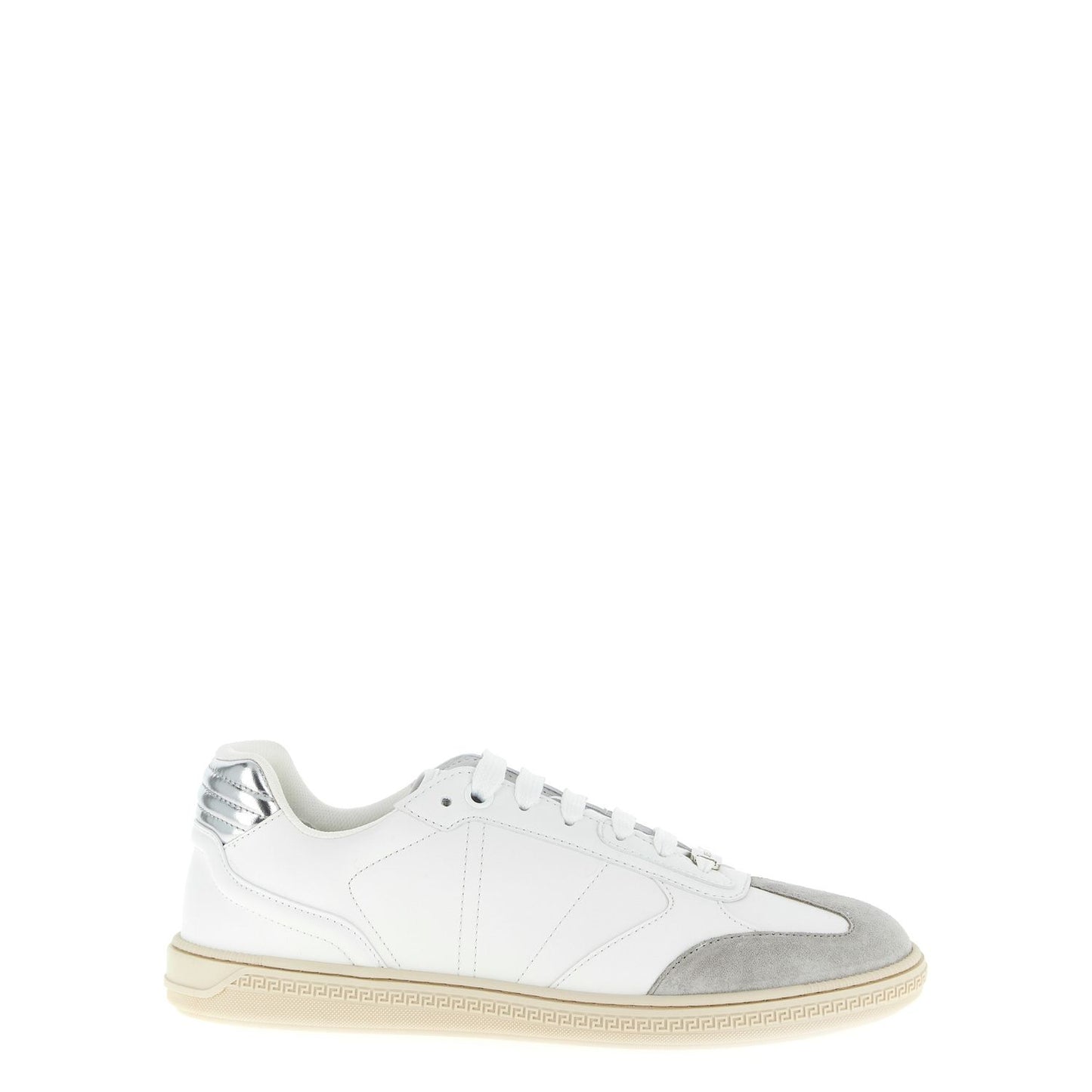 Versace White Calfskin Low Top Sneakers