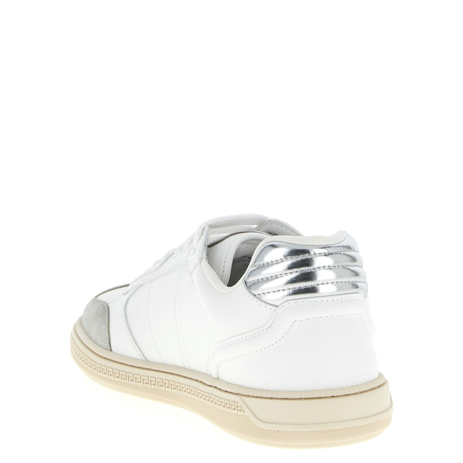 Versace White Calfskin Low Top Sneakers