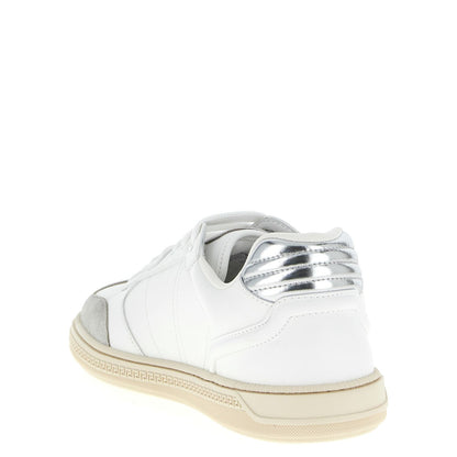 Versace White Calfskin Low Top Sneakers