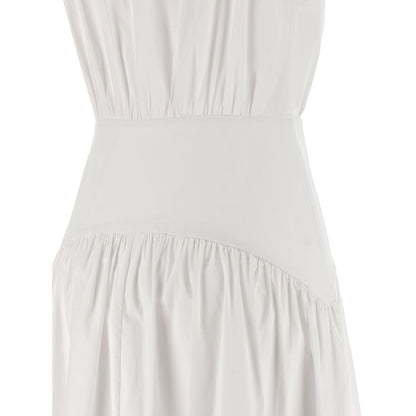 Staud White Cotton Midi Dress