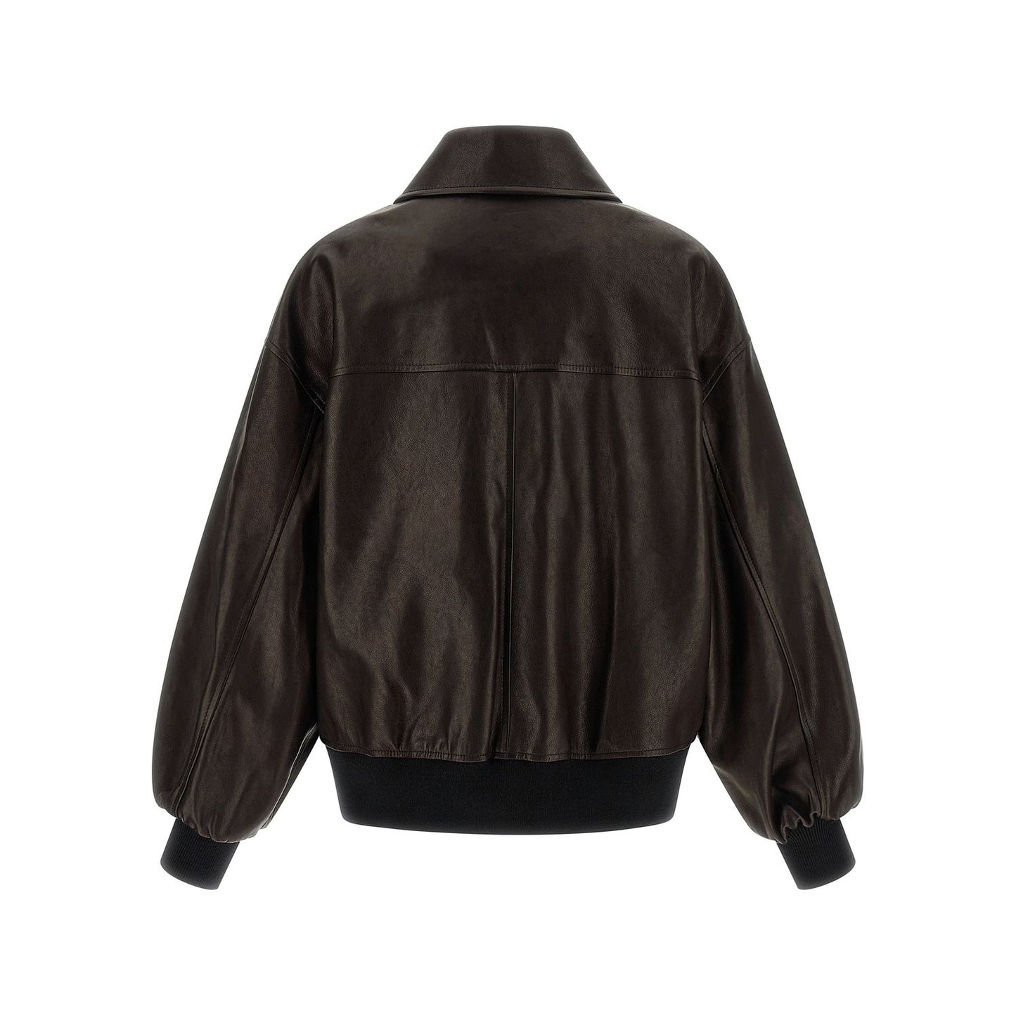 Khaite Brown Lamb Leather Leather Jacket