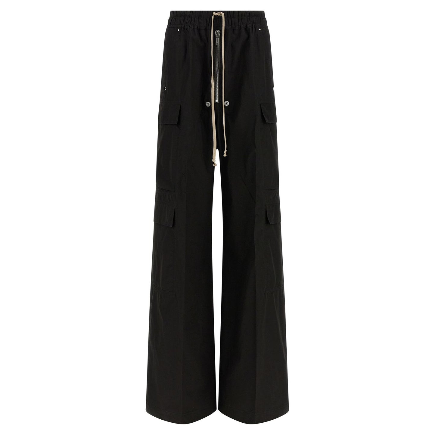 Rick Owens Black Cotton Cargo Pants
