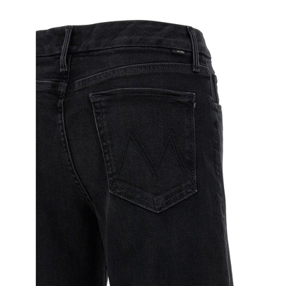 Mother Denim Black Cotton Flared Jeans