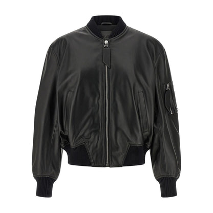 The Attico Black Lamb Leather Leather Jacket