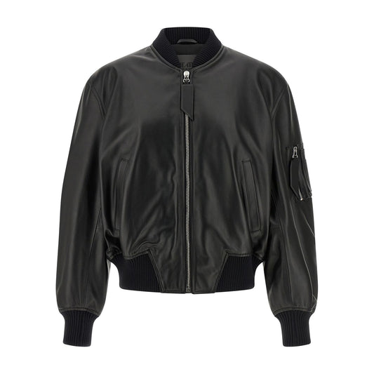 The Attico Black Lamb Leather Leather Jacket