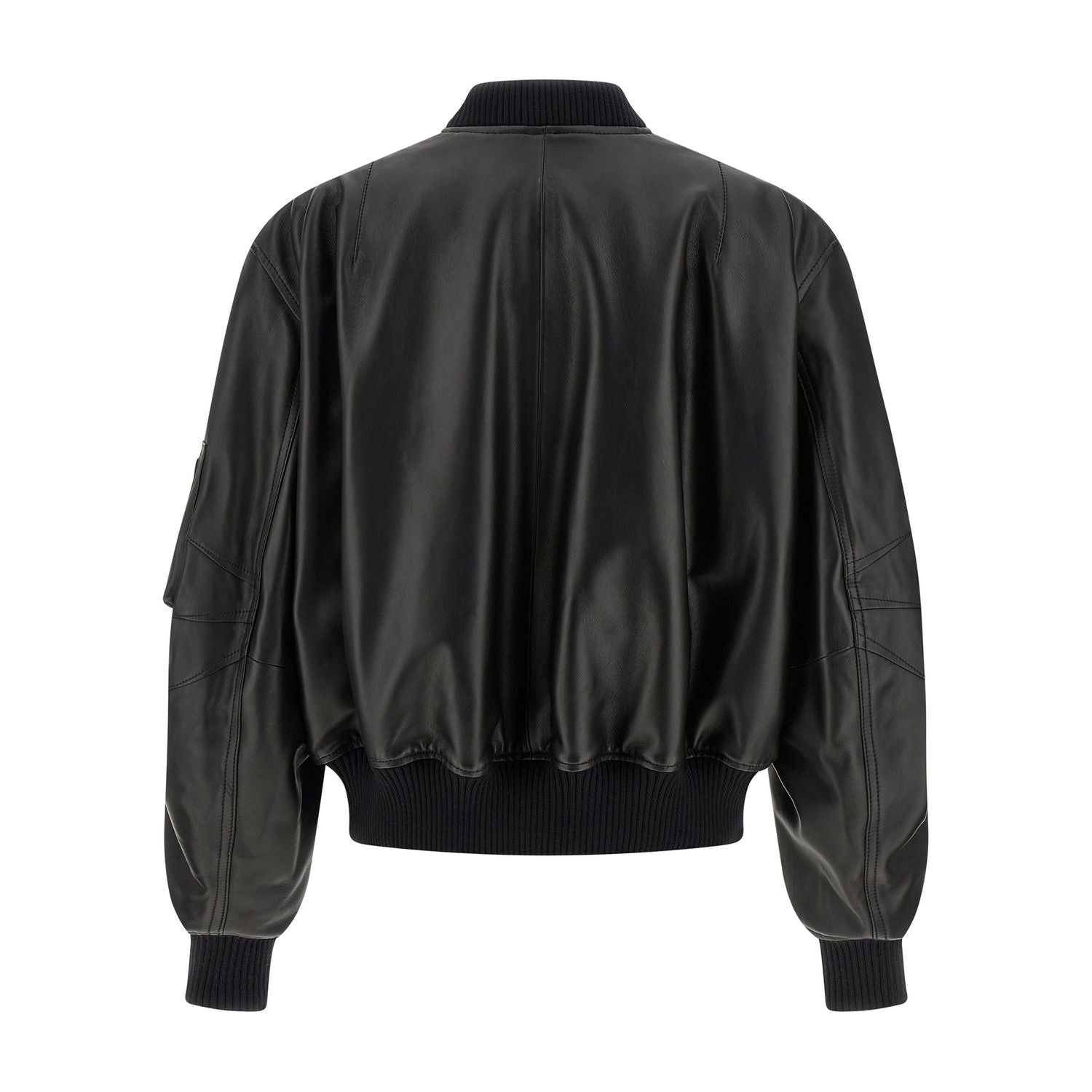 The Attico Black Lamb Leather Leather Jacket