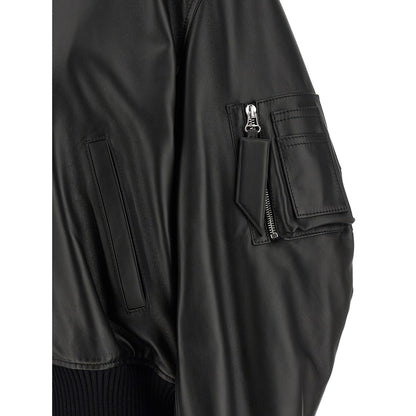 The Attico Black Lamb Leather Leather Jacket